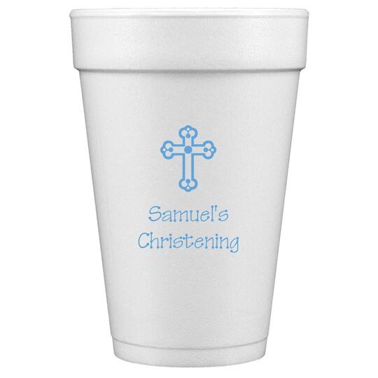 Ornate Cross Styrofoam Cups